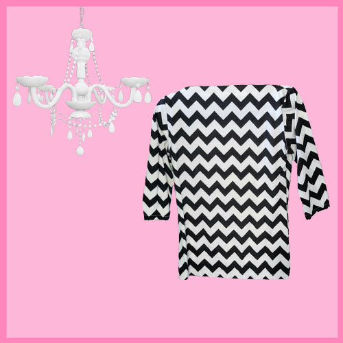 Black Chevron Socialite Blouse-1 Left Medium