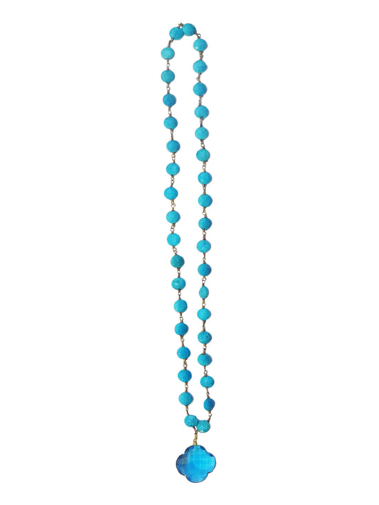East Hampton Turquoise & Blue Topaz Necklace