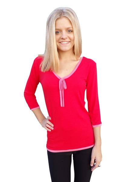 Bahamas Navy Blue & Light Blue Ribbon Blouse