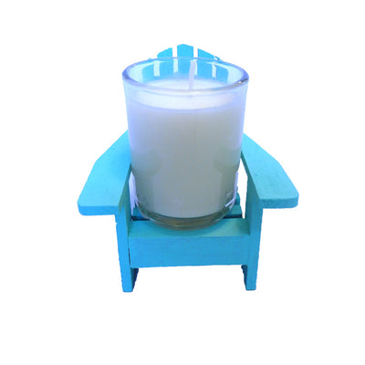Cabana Aqua Adirondack Chair Candle with Lid-Coconut Soy Wax,Vegan