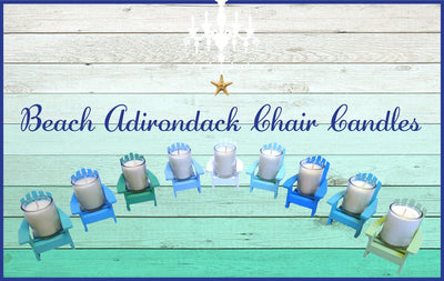 Cabana Ocean Blue Adirondack Chair Candle with Lid-Coconut Soy Wax,Vegan