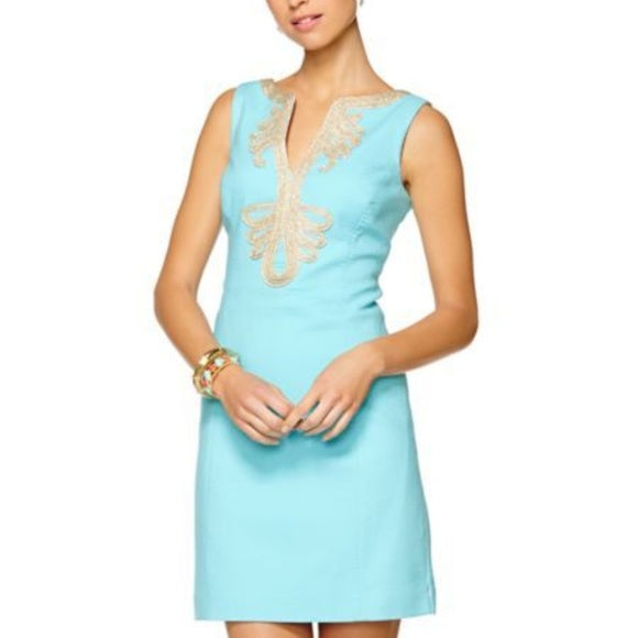 Lilly Pulitzer Janice Shift Dress-Aqua Blue- Size 8-Preowned-ONLY 1 LEFT