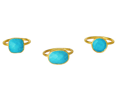 The Hamptons Turquoise Square Cocktail Ring