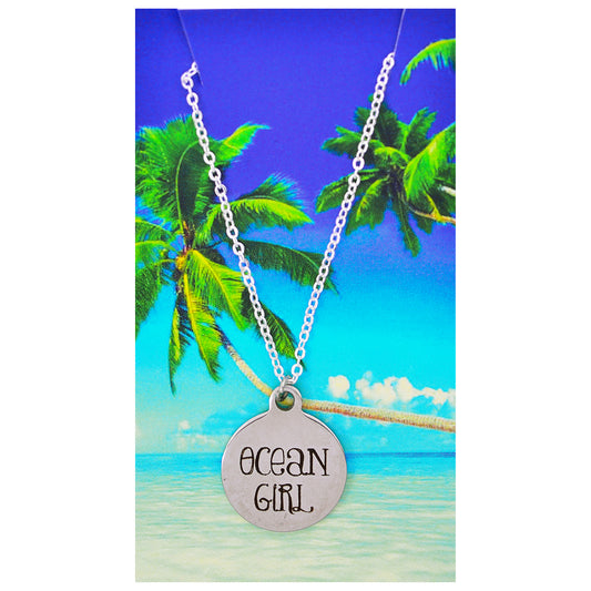 Ocean Girl Beach Quote Necklace