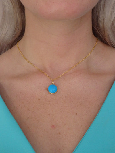 Circle Turquoise Gemstone Necklace