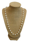 Modern Side Initial Cultured Pearl Necklace