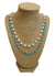 Luxury Double Turquoise and Pearl Cultured Pearl Necklace