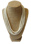 Luxury Statement Triple Strand Pearl Necklace