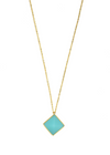 Aqua Chalcedony Gemstone Pyramid Necklace