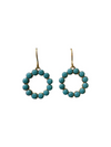 Turquoise Circle Swarovski Earrings