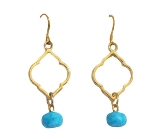 Cabana Quartefoil Turquoise Earrings
