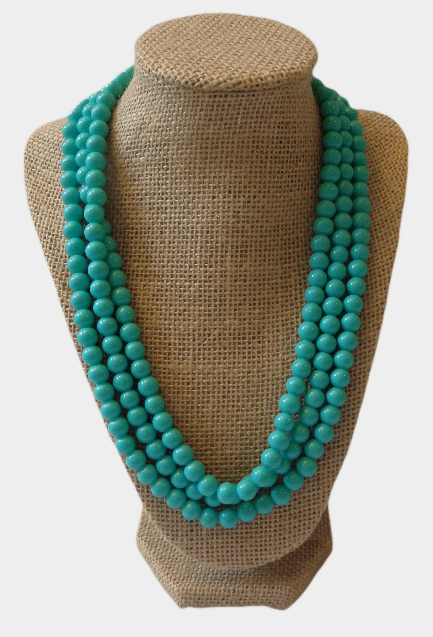 Yacht Party Turquoise Triple Beaded Statement Necklace-Set of 3