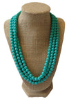 Luxury Turquoise Triple Beaded Statement Necklace