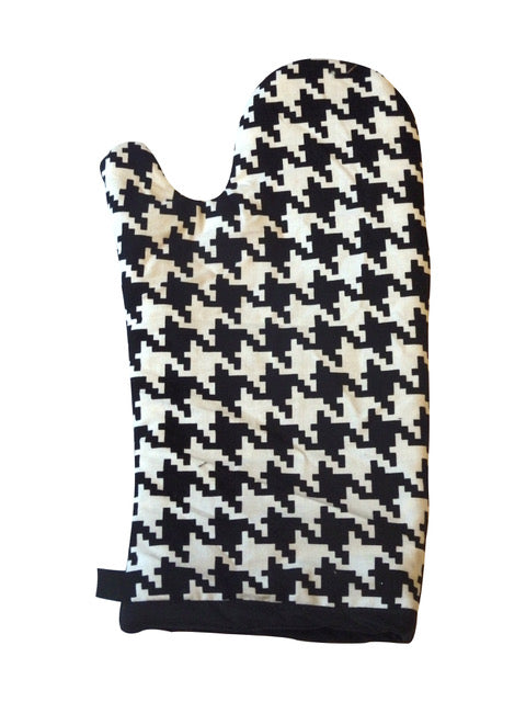 Preppy Black Houndstooth Hot Mess Oven Mitt
