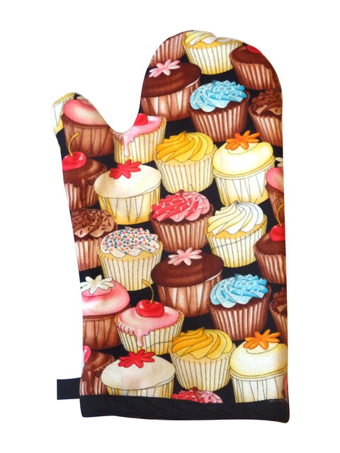 Chocolate Cupcakes Hot Mess Oven Mitt & Baker Shop Potholder Gift Set