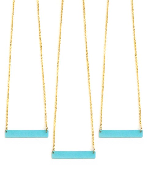 Luxury Aqua Metal Bar Necklace