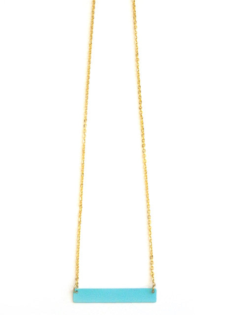 Luxury Aqua Metal Bar Necklace