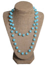 Palm Beach Sky Blue Agate Gemstone Beaded Necklace