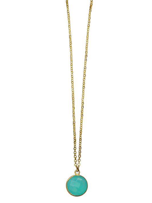 Aqua Chalcedony Necklace