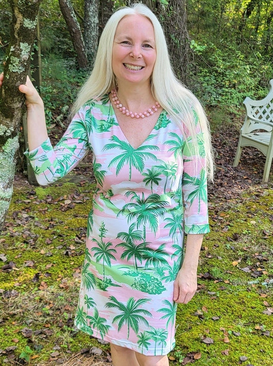 The Pink Paradise Resort Sport Collection-Palm Tree Dress