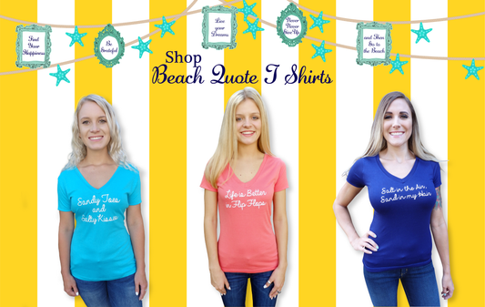 Life is Better Quote Coral V Neck Top