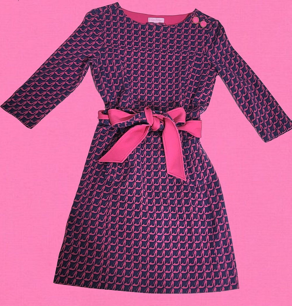 Lilly Pulitzer VINTAGE RARE High Heels Pink Shift Dress-Size XS-PREOWNED-ONLY 1 LEFT