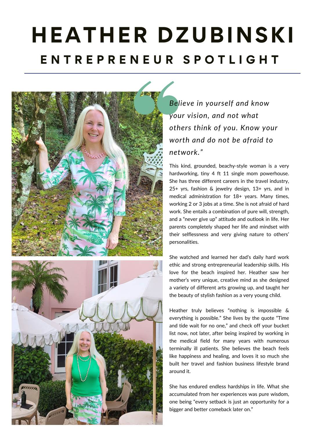 The Pink Paradise Collection-Featured in Pretty Women Hustle Magazine-Palm Tree Resort Sport Skort-Preorder