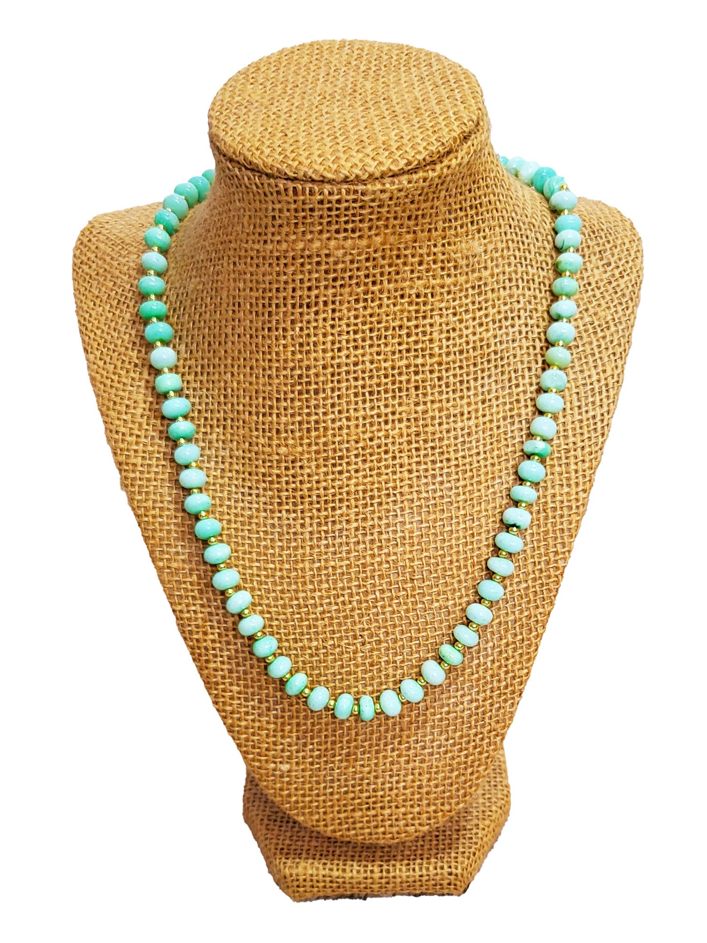 Bahamas Mint Green Opal Gemstone Beaded Necklace