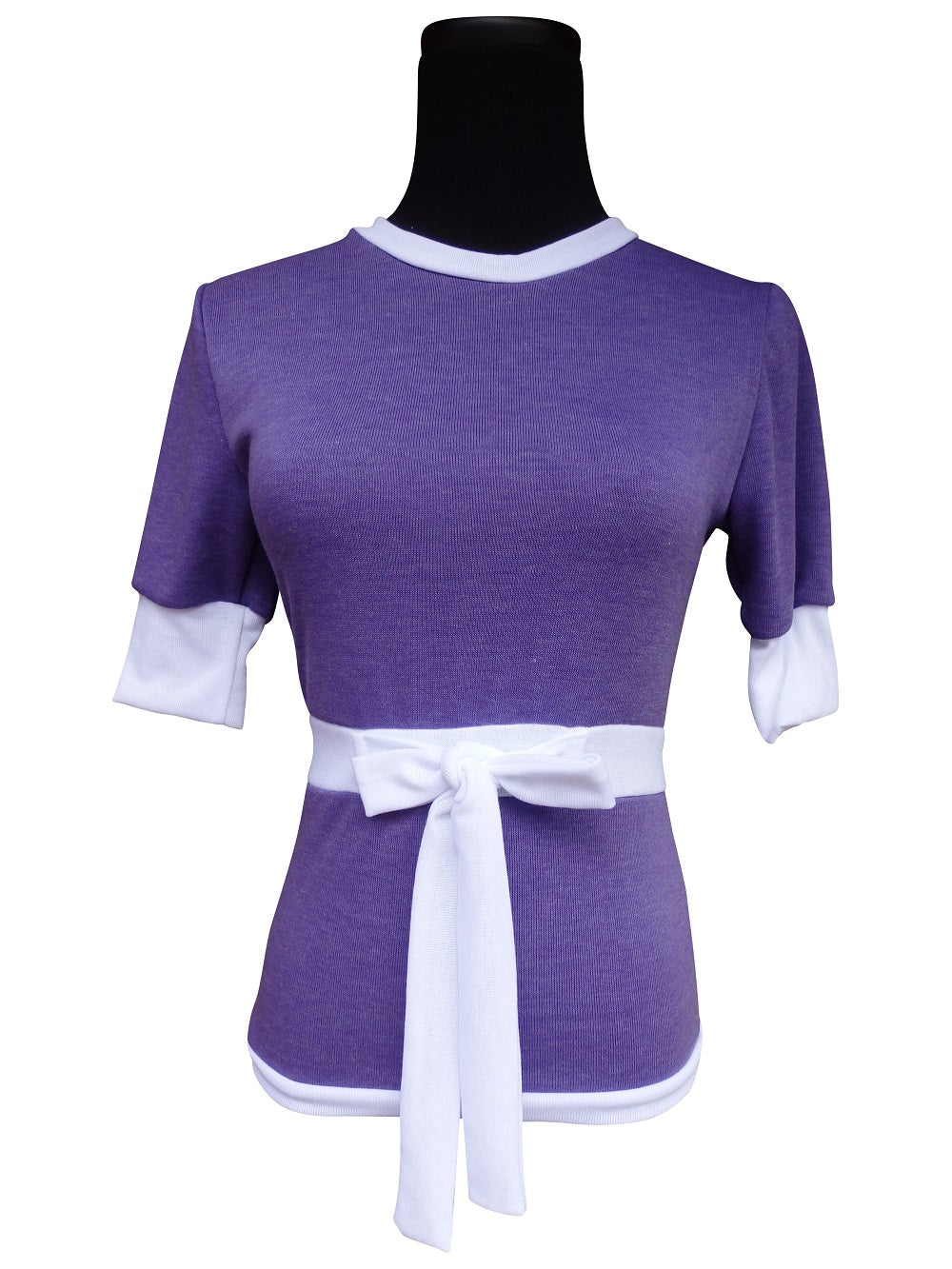 SALE-Purple Ribbon Tie Sweater-1 Left Small