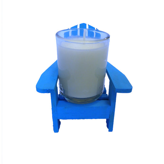 Cabana Ocean Blue Adirondack Chair Candle with Lid-Coconut Soy Wax,Vegan