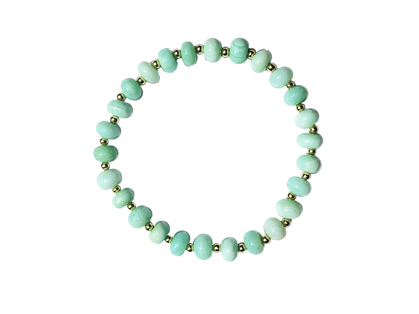 Bahamas Mint Green Shaded Opal Gemstone Beaded Bracelet
