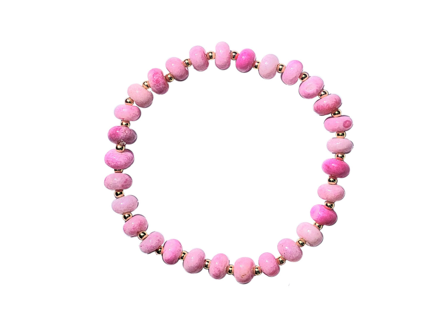 Bahamas Pink & White Shaded Opal Gemstone Beaded Bracelet