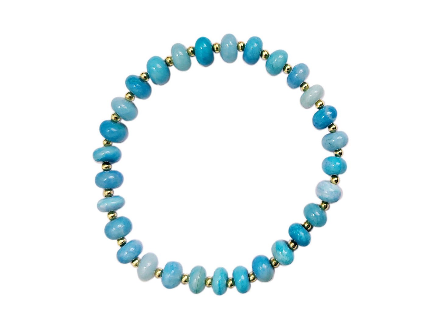 Bahamas Blue Shaded Opal Gemstone Beaded Bracelet