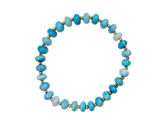 Bahamas Blue Shaded Opal Gemstone Beaded Bracelet