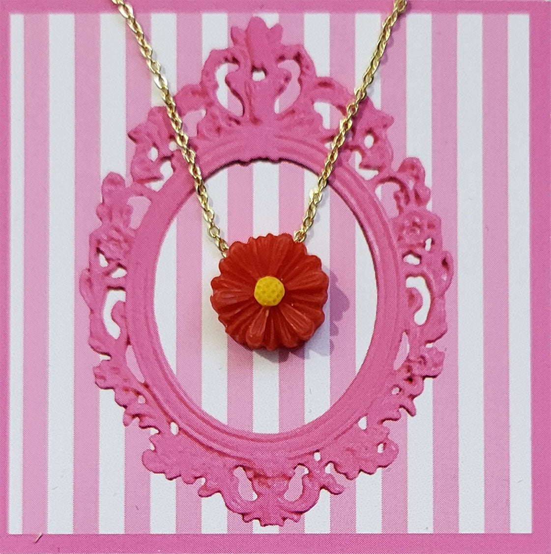 Garden Party Daisy Red Necklace