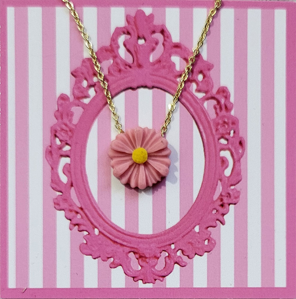 Garden Party Daisy Pink Necklace