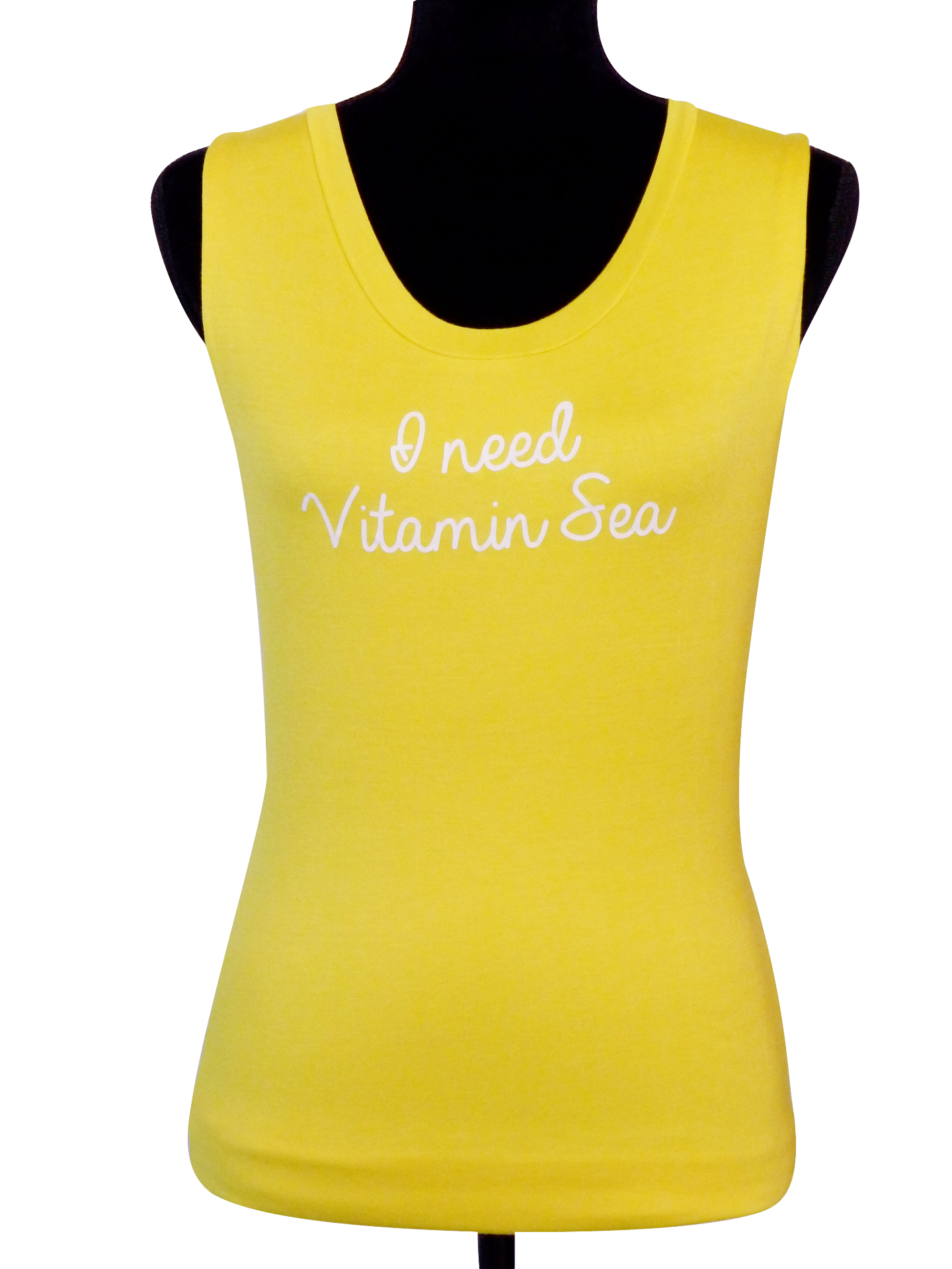 I Need Vitamin Sea Quote Yellow Tank Top