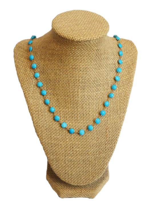 Luxury Montauk Turquoise Coin Beaded Necklace
