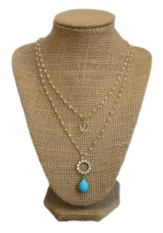Layered Moonstone Crystal Necklace