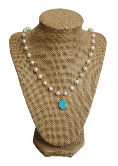 HOUSE OF AU.+ORA Heart of Gold Locket Pearl Necklace | The Shop Laguna Beach
