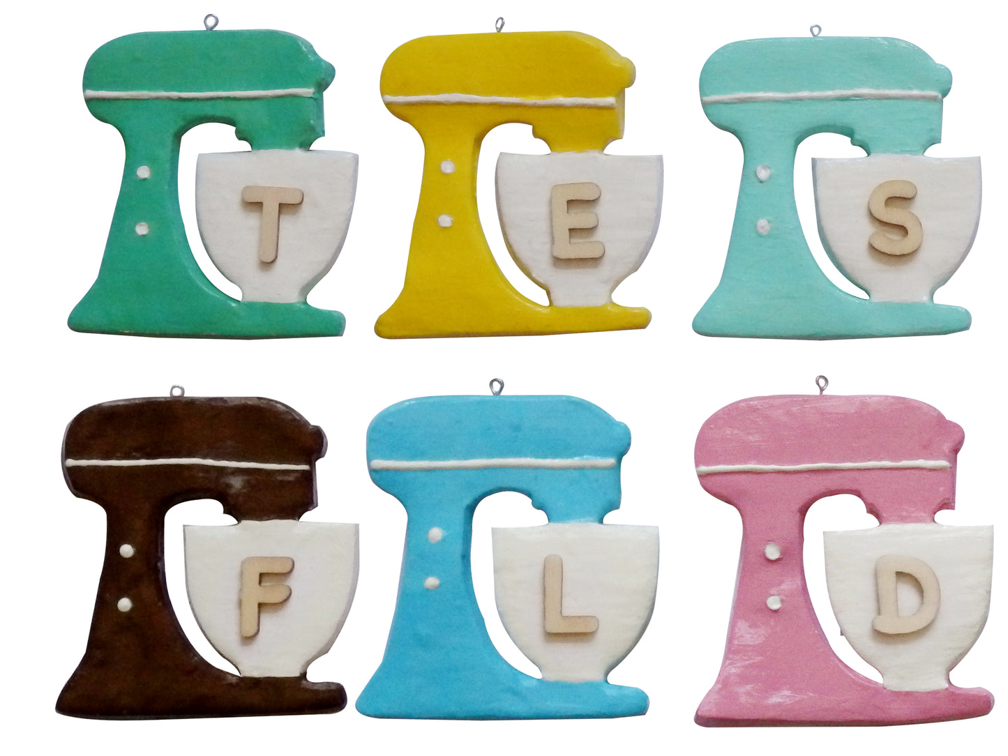 Orange Personalized Baker Lover Mixer Custom Initial Monogram Ornament/Magnet