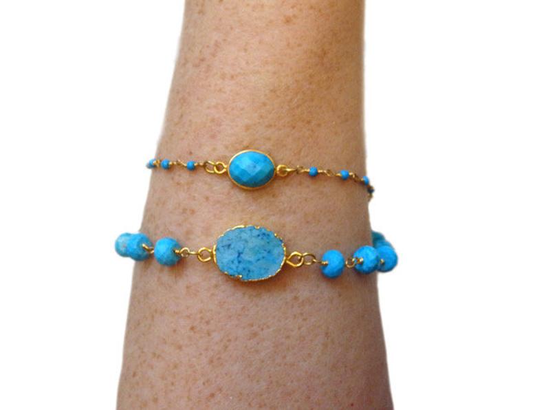 Dyed Turquoise Bead Bracelet – AEORA ROCKS INDIA -Healing Crystals  superstore