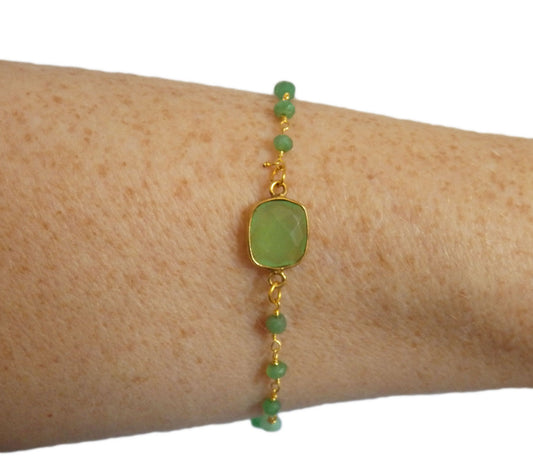 Southbeach Green Chalcedony Gemstone Bracelet
