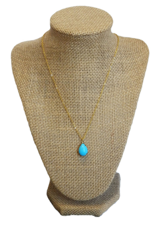 Bright Turquoise Teardrop Necklace