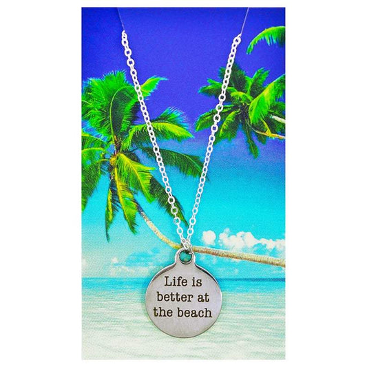 Life is Better at the Beach Necklace Beach Quote Necklace