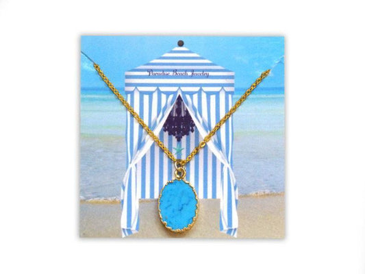 Oval Turquoise Gemstone Necklace