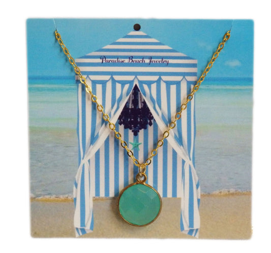 Aqua Chalcedony Necklace