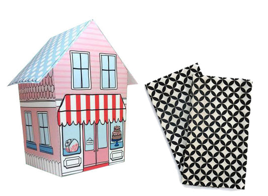 Baker Lovers Dream Tea Towels Set of 2-Modern Black Lattice